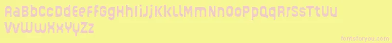 GUHLY Bold reduced Font – Pink Fonts on Yellow Background