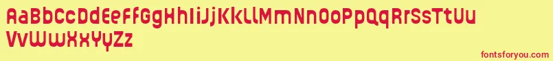 GUHLY Bold reduced Font – Red Fonts on Yellow Background