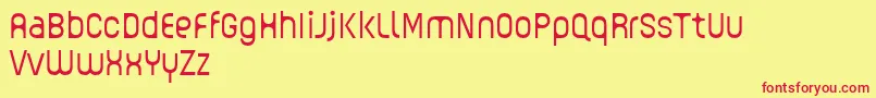 GUHLY Light reduced Font – Red Fonts on Yellow Background