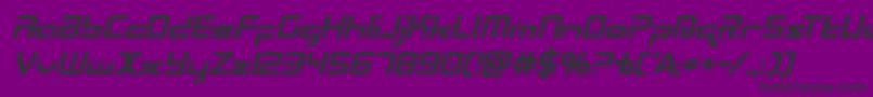 Radiospaceboldital-Schriftart – Schwarze Schriften auf violettem Hintergrund