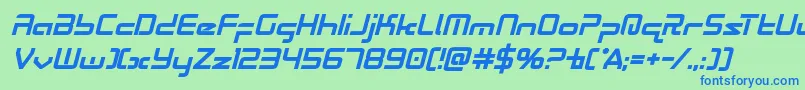 Radiospaceboldital-fontti – siniset fontit vihreällä taustalla