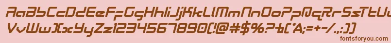 Radiospaceboldital Font – Brown Fonts on Pink Background