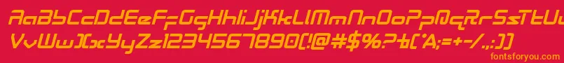 fuente Radiospaceboldital – Fuentes Naranjas Sobre Fondo Rojo