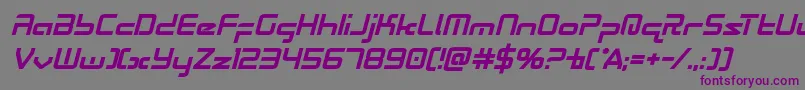 Radiospaceboldital Font – Purple Fonts on Gray Background