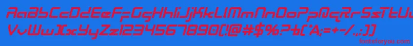Radiospaceboldital Font – Red Fonts on Blue Background