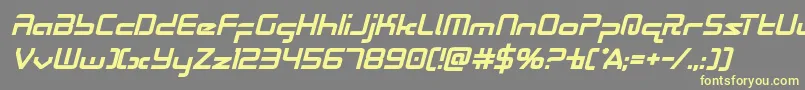 Czcionka Radiospaceboldital – żółte czcionki na szarym tle