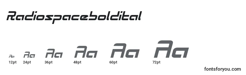 Radiospaceboldital Font Sizes