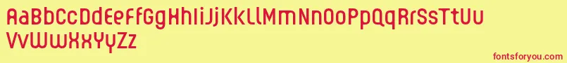GUHLY Regular reduced Font – Red Fonts on Yellow Background