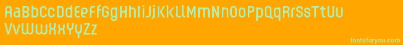 fuente GUHLY Regular reduced – Fuentes Verdes Sobre Fondo Naranja
