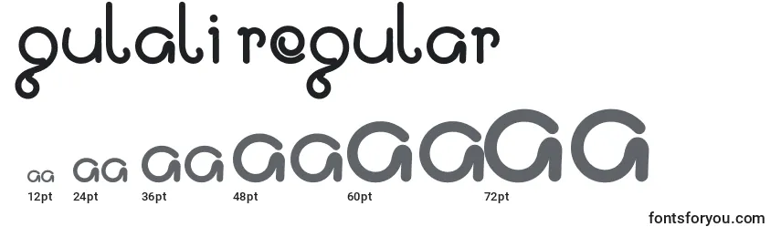 Gulali regular Font Sizes