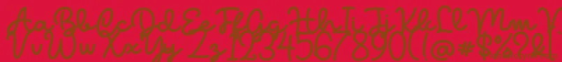Gulali Font – Brown Fonts on Red Background