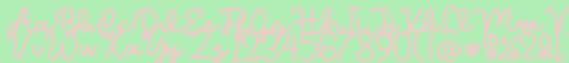 Gulali Font – Pink Fonts on Green Background