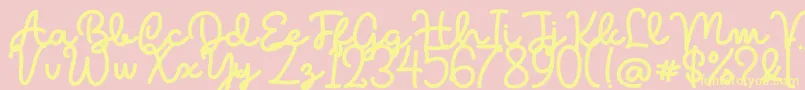 Gulali Font – Yellow Fonts on Pink Background