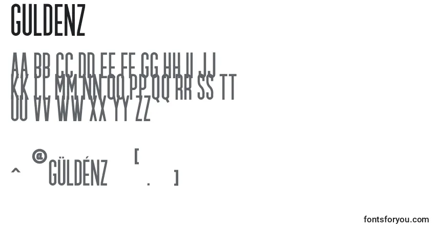 Шрифт GULDENZ – алфавит, цифры, специальные символы