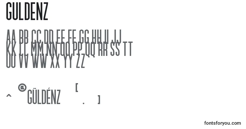 GULDENZ (128729)-fontti – aakkoset, numerot, erikoismerkit