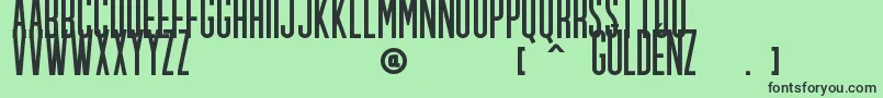 Czcionka GULDENZ – czarne czcionki na zielonym tle
