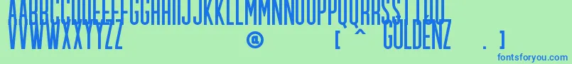 GULDENZ Font – Blue Fonts on Green Background