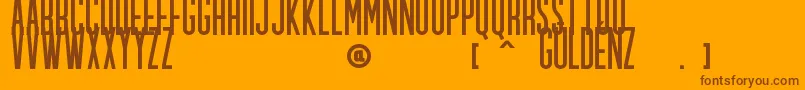 Fonte GULDENZ – fontes marrons em um fundo laranja