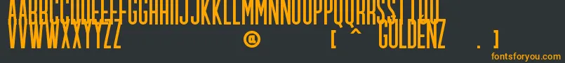 Fonte GULDENZ – fontes laranjas em um fundo preto