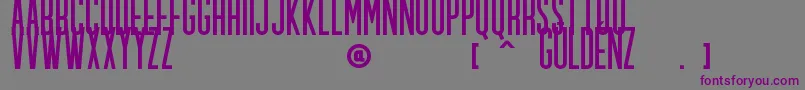 フォントGULDENZ – 紫色のフォント、灰色の背景