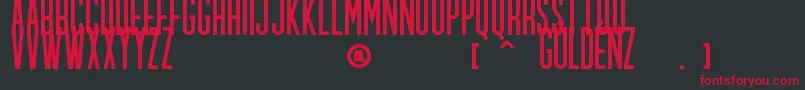GULDENZ-Schriftart – Rote Schriften auf schwarzem Hintergrund