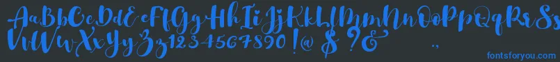 Czcionka Gulya Script   – niebieskie czcionki na czarnym tle
