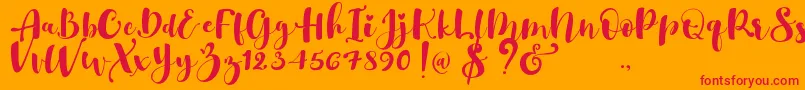 Gulya Script   Font – Red Fonts on Orange Background