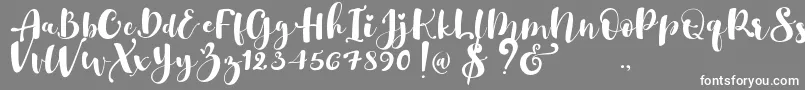 フォントGulya Script   – 灰色の背景に白い文字