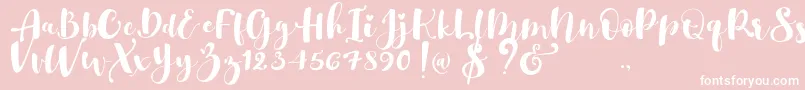 Weitere Informationen zur Gulya Script -Schriftart Gulya Script -Schriftart – Weiße Schriften auf rosa Hintergrund