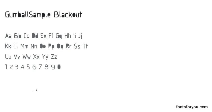 Шрифт GumballSample Blackout – алфавит, цифры, специальные символы