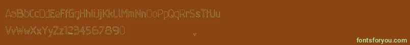 GumballSample Regular-fontti – vihreät fontit ruskealla taustalla