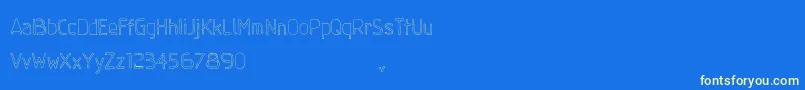 GumballSample Regular-Schriftart – Gelbe Schriften auf blauem Hintergrund