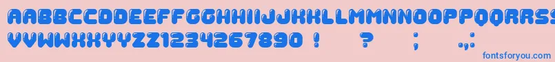 Gummy Font – Blue Fonts on Pink Background