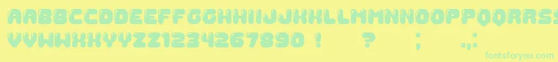 Gummy Font – Green Fonts on Yellow Background