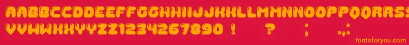 フォントGummy – 赤い背景にオレンジの文字