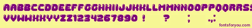 Gummy-fontti – violetit fontit keltaisella taustalla