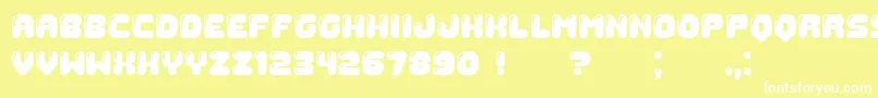 Gummy-fontti – valkoiset fontit keltaisella taustalla