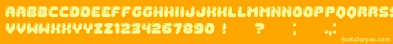 Gummy-Schriftart – Gelbe Schriften auf orangefarbenem Hintergrund
