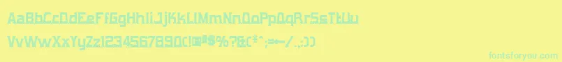 gumtuckey-fontti – vihreät fontit keltaisella taustalla