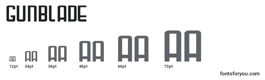 Gunblade Font Sizes