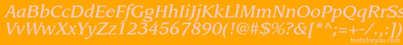LeawoodstdMediumitalic Font – Pink Fonts on Orange Background