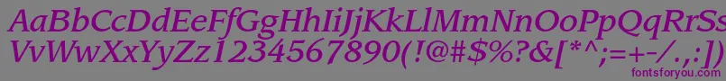 LeawoodstdMediumitalic-fontti – violetit fontit harmaalla taustalla