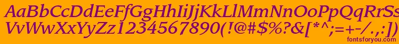 LeawoodstdMediumitalic-fontti – violetit fontit oranssilla taustalla