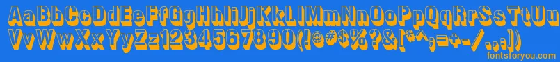 gunplay 3d Font – Orange Fonts on Blue Background