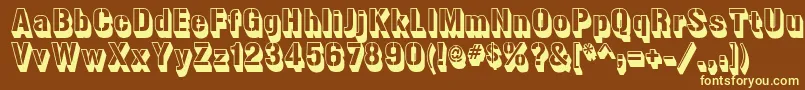 gunplay 3d Font – Yellow Fonts on Brown Background