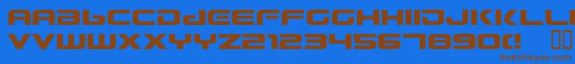 gunship Font – Brown Fonts on Blue Background