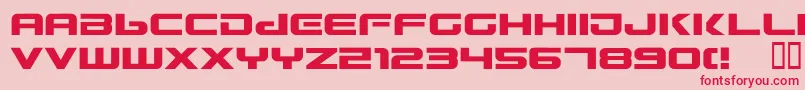 gunship-Schriftart – Rote Schriften auf rosa Hintergrund