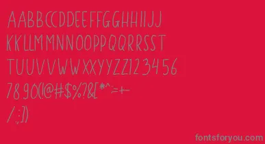 Gustisans Regular font – Gray Fonts On Red Background