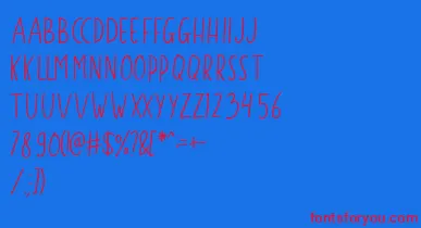 Gustisans Regular font – Red Fonts On Blue Background