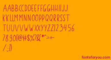 Gustisans Regular font – Red Fonts On Orange Background
